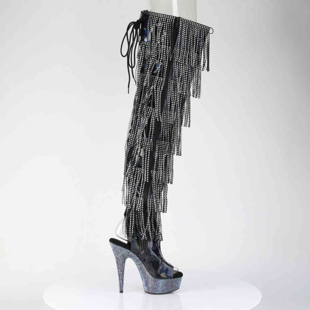 Pleaser - BEJEWELED3017HGRSF Cuissardes à plateforme - Noir Product image